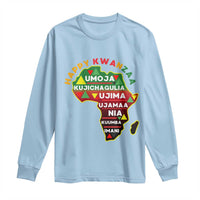 Happy Kwanzaa African Map Long Sleeve Shirt Nguzo Saba Seven Principles African Heritage Gift - Wonder Print Shop