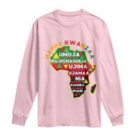 Happy Kwanzaa African Map Long Sleeve Shirt Nguzo Saba Seven Principles African Heritage Gift - Wonder Print Shop