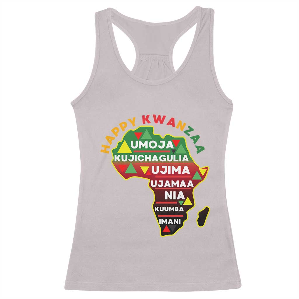 Happy Kwanzaa African Map Racerback Tank Top Nguzo Saba Seven Principles African Heritage Gift - Wonder Print Shop