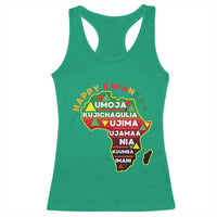 Happy Kwanzaa African Map Racerback Tank Top Nguzo Saba Seven Principles African Heritage Gift - Wonder Print Shop