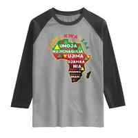 Happy Kwanzaa African Map Raglan Shirt Nguzo Saba Seven Principles African Heritage Gift - Wonder Print Shop