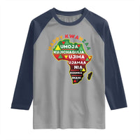 Happy Kwanzaa African Map Raglan Shirt Nguzo Saba Seven Principles African Heritage Gift - Wonder Print Shop