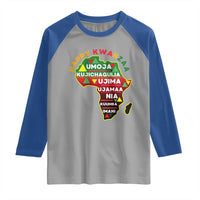 Happy Kwanzaa African Map Raglan Shirt Nguzo Saba Seven Principles African Heritage Gift - Wonder Print Shop