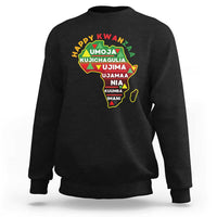Happy Kwanzaa African Map Sweatshirt Nguzo Saba Seven Principles African Heritage Gift - Wonder Print Shop