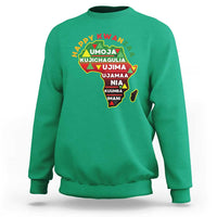 Happy Kwanzaa African Map Sweatshirt Nguzo Saba Seven Principles African Heritage Gift - Wonder Print Shop