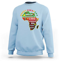 Happy Kwanzaa African Map Sweatshirt Nguzo Saba Seven Principles African Heritage Gift - Wonder Print Shop