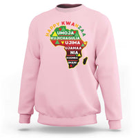 Happy Kwanzaa African Map Sweatshirt Nguzo Saba Seven Principles African Heritage Gift - Wonder Print Shop