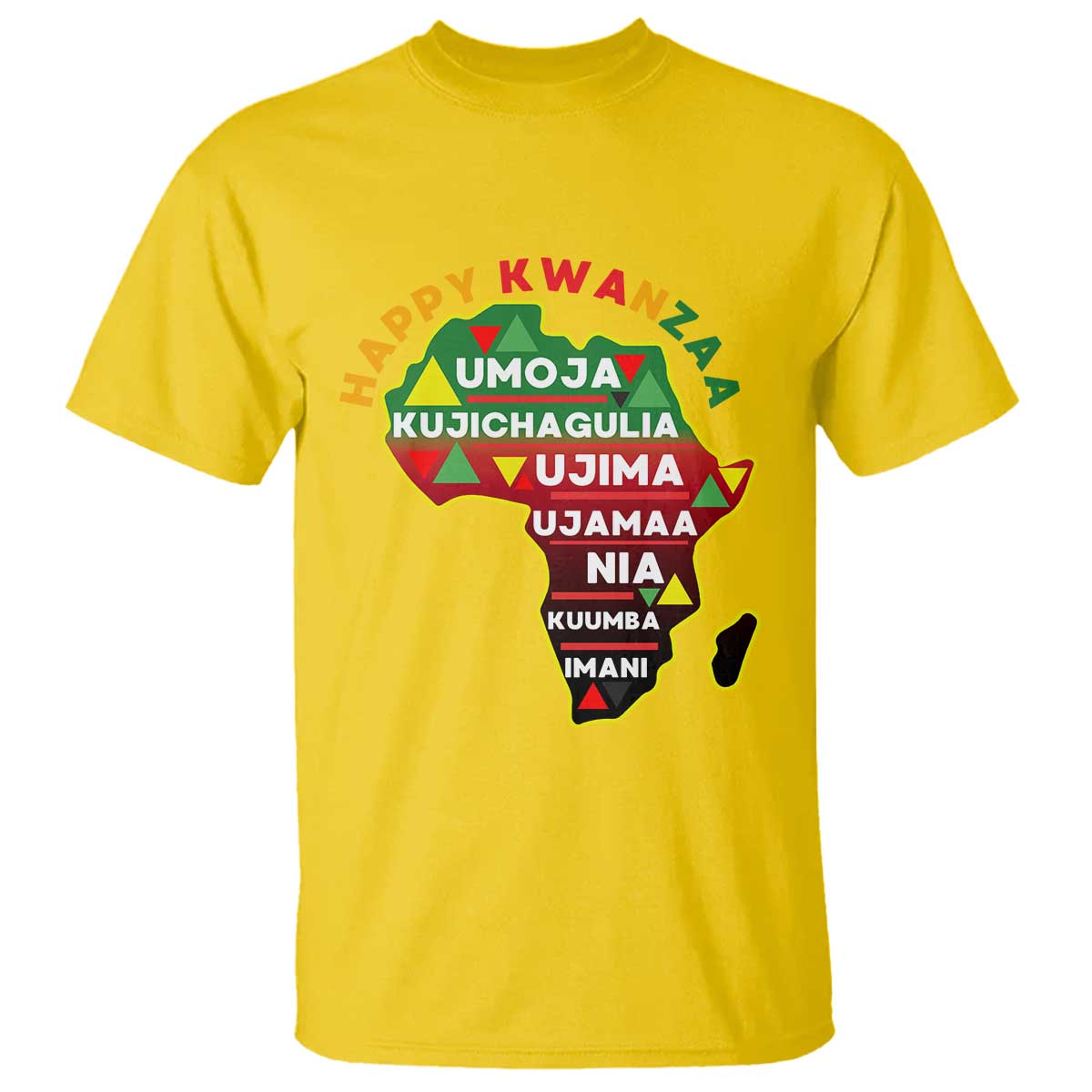Happy Kwanzaa African Map T Shirt Nguzo Saba Seven Principles African Heritage Gift - Wonder Print Shop