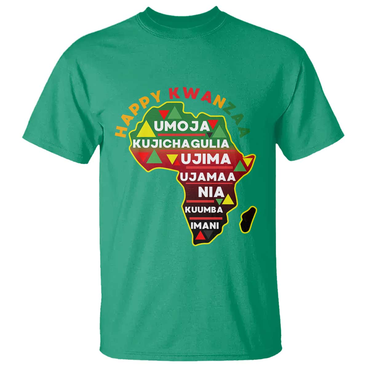 Happy Kwanzaa African Map T Shirt Nguzo Saba Seven Principles African Heritage Gift - Wonder Print Shop