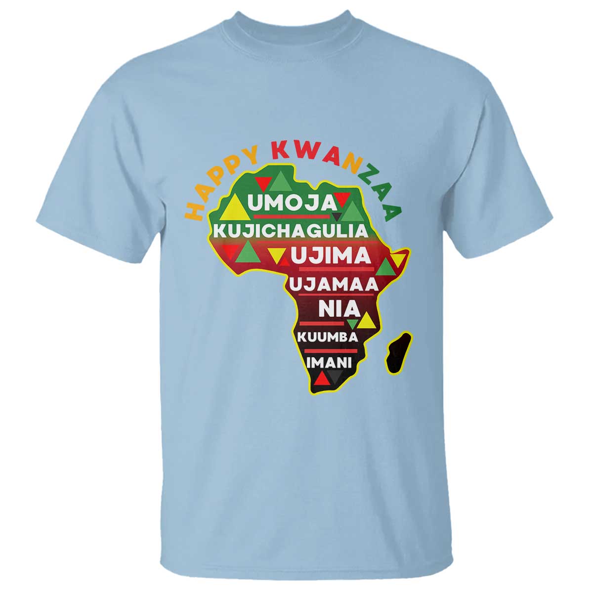 Happy Kwanzaa African Map T Shirt Nguzo Saba Seven Principles African Heritage Gift - Wonder Print Shop