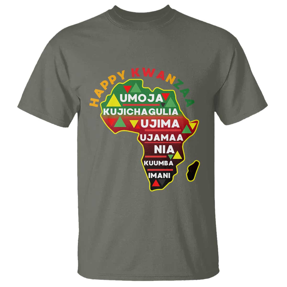 Happy Kwanzaa African Map T Shirt Nguzo Saba Seven Principles African Heritage Gift - Wonder Print Shop