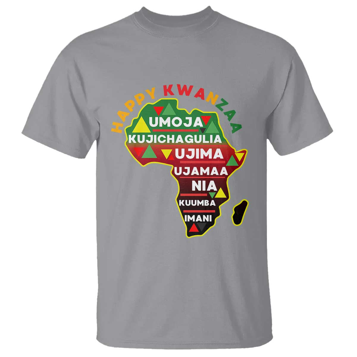 Happy Kwanzaa African Map T Shirt Nguzo Saba Seven Principles African Heritage Gift - Wonder Print Shop