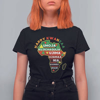Happy Kwanzaa African Map T Shirt For Women Nguzo Saba Seven Principles African Heritage Gift - Wonder Print Shop