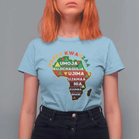 Happy Kwanzaa African Map T Shirt For Women Nguzo Saba Seven Principles African Heritage Gift - Wonder Print Shop