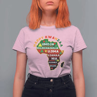 Happy Kwanzaa African Map T Shirt For Women Nguzo Saba Seven Principles African Heritage Gift - Wonder Print Shop