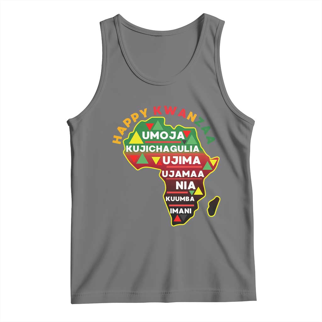 Happy Kwanzaa African Map Tank Top Nguzo Saba Seven Principles African Heritage Gift - Wonder Print Shop