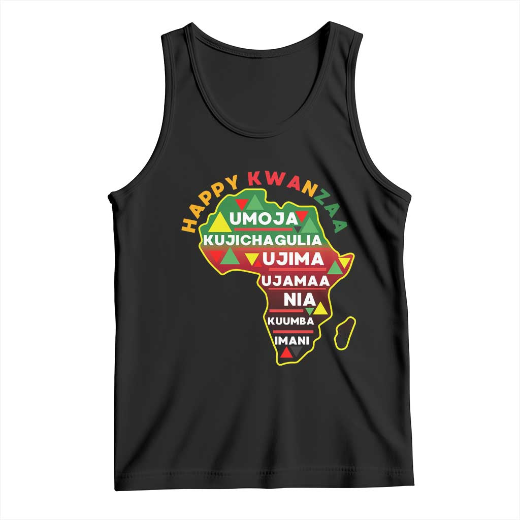 Happy Kwanzaa African Map Tank Top Nguzo Saba Seven Principles African Heritage Gift - Wonder Print Shop