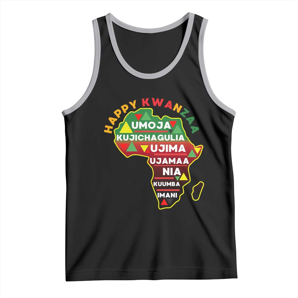 Happy Kwanzaa African Map Tank Top Nguzo Saba Seven Principles African Heritage Gift - Wonder Print Shop