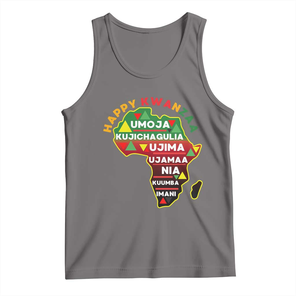 Happy Kwanzaa African Map Tank Top Nguzo Saba Seven Principles African Heritage Gift - Wonder Print Shop