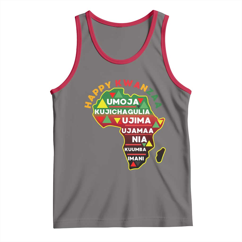 Happy Kwanzaa African Map Tank Top Nguzo Saba Seven Principles African Heritage Gift - Wonder Print Shop