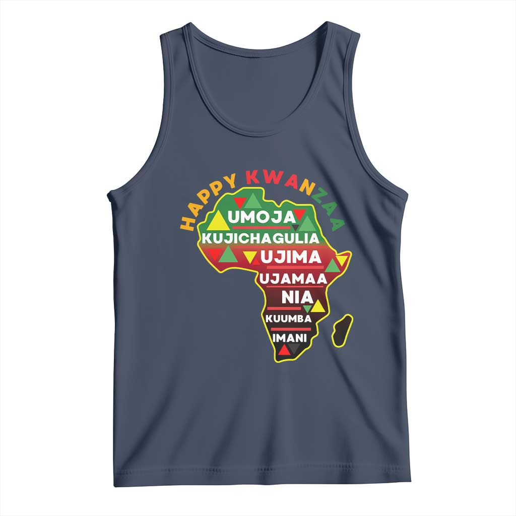 Happy Kwanzaa African Map Tank Top Nguzo Saba Seven Principles African Heritage Gift - Wonder Print Shop