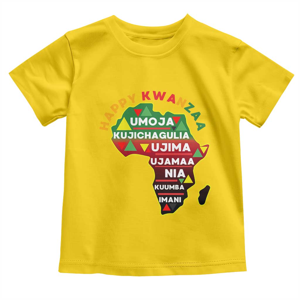 Happy Kwanzaa African Map Toddler T Shirt Nguzo Saba Seven Principles African Heritage Gift - Wonder Print Shop