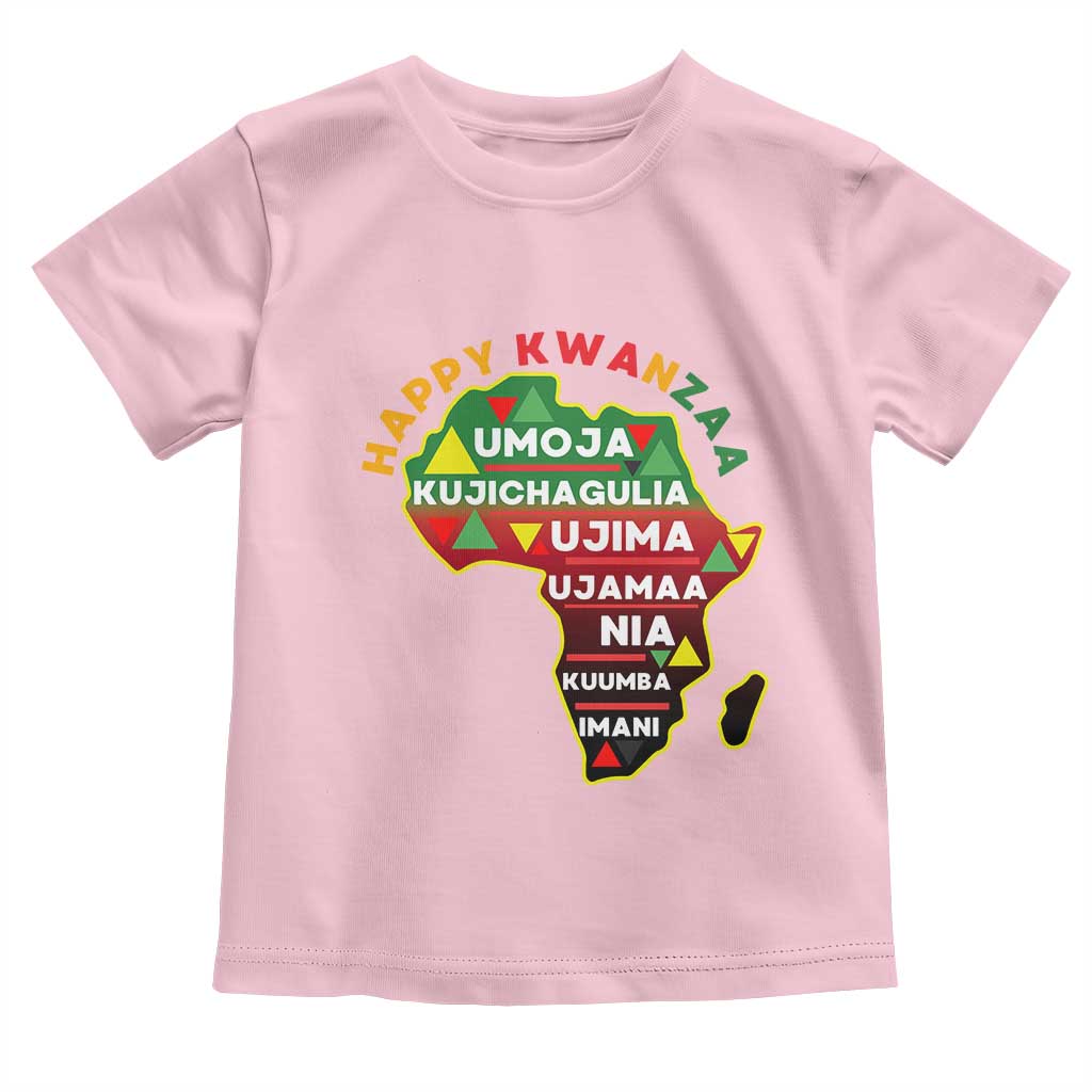 Happy Kwanzaa African Map Toddler T Shirt Nguzo Saba Seven Principles African Heritage Gift - Wonder Print Shop