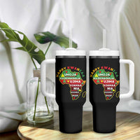 Happy Kwanzaa African Map Tumbler With Handle Nguzo Saba Seven Principles African Heritage Gift - Wonder Print Shop