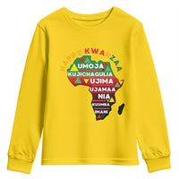 Happy Kwanzaa African Map Youth Sweatshirt Nguzo Saba Seven Principles African Heritage Gift - Wonder Print Shop