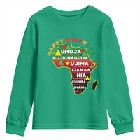 Happy Kwanzaa African Map Youth Sweatshirt Nguzo Saba Seven Principles African Heritage Gift - Wonder Print Shop