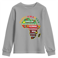 Happy Kwanzaa African Map Youth Sweatshirt Nguzo Saba Seven Principles African Heritage Gift - Wonder Print Shop
