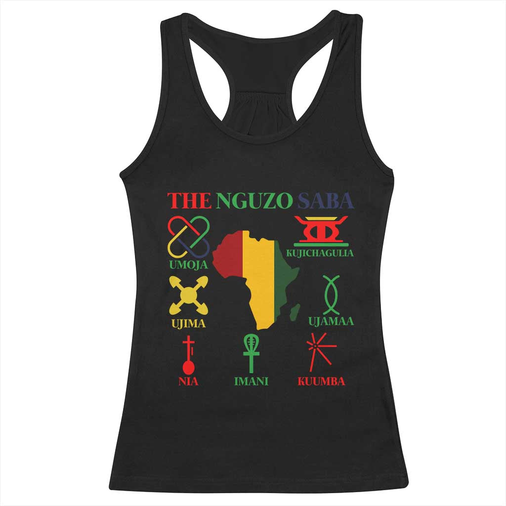 Nguzo Saba Seven Principles Racerback Tank Top Festival Of Lights African Heritage Gift - Wonder Print Shop