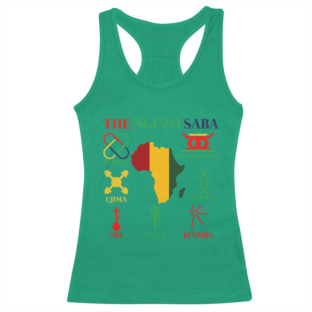 Nguzo Saba Seven Principles Racerback Tank Top Festival Of Lights African Heritage Gift - Wonder Print Shop