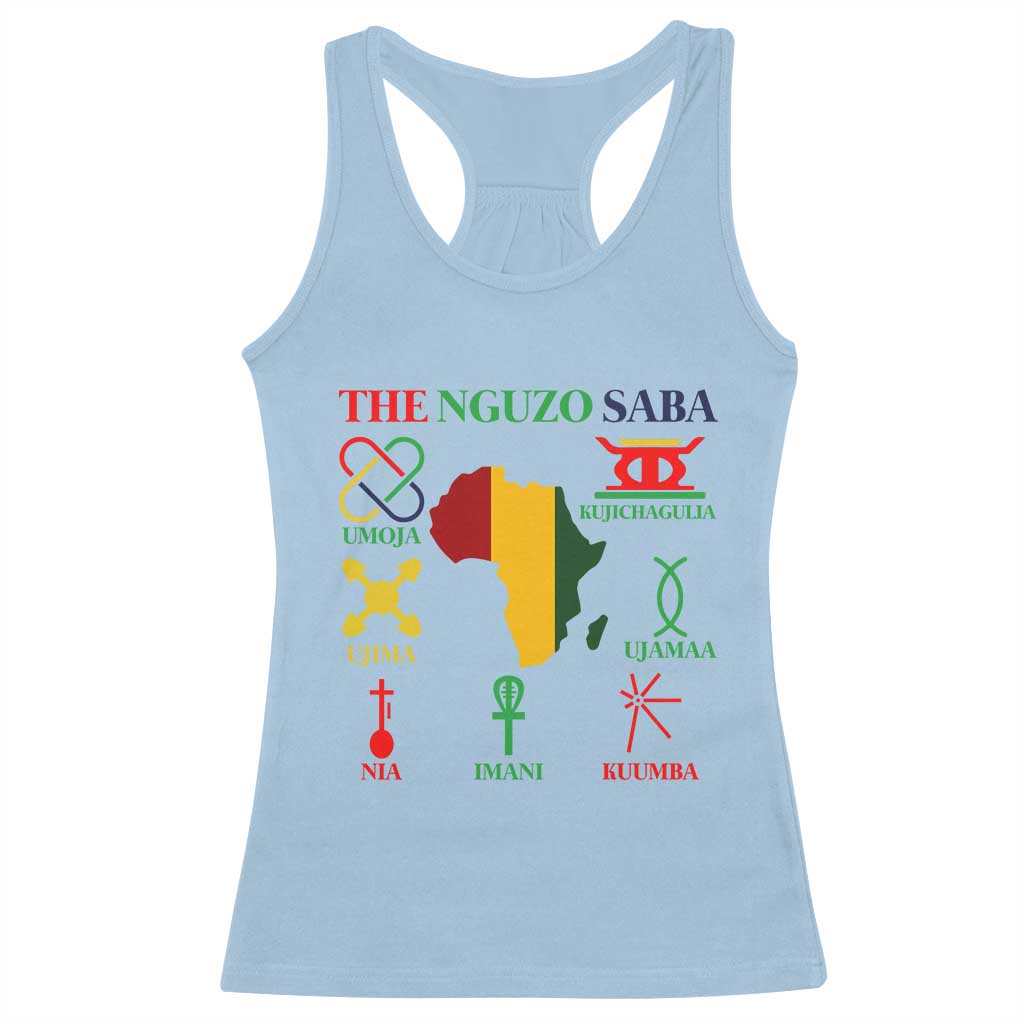 Nguzo Saba Seven Principles Racerback Tank Top Festival Of Lights African Heritage Gift - Wonder Print Shop