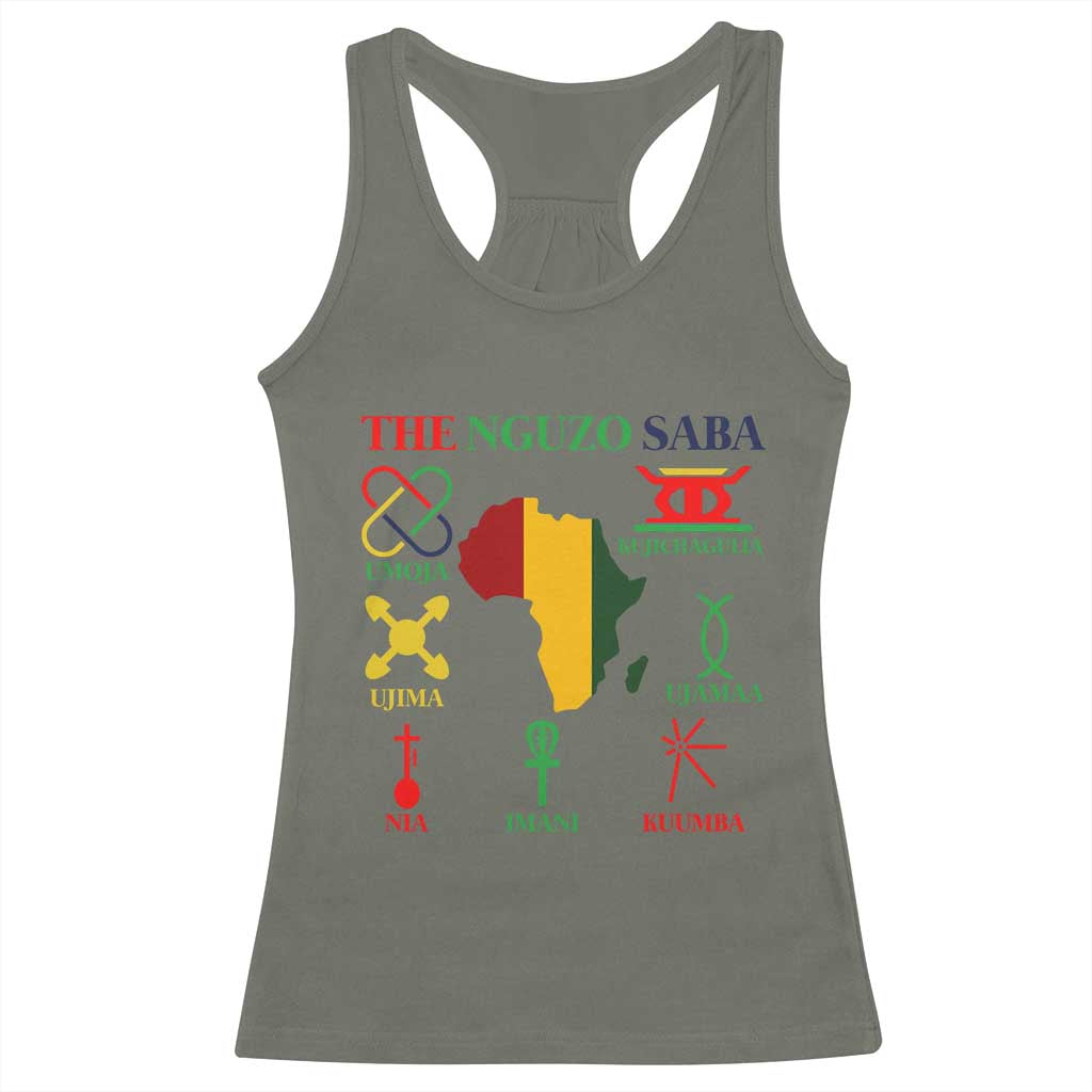 Nguzo Saba Seven Principles Racerback Tank Top Festival Of Lights African Heritage Gift - Wonder Print Shop