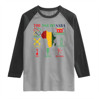 Nguzo Saba Seven Principles Raglan Shirt Festival Of Lights African Heritage Gift - Wonder Print Shop