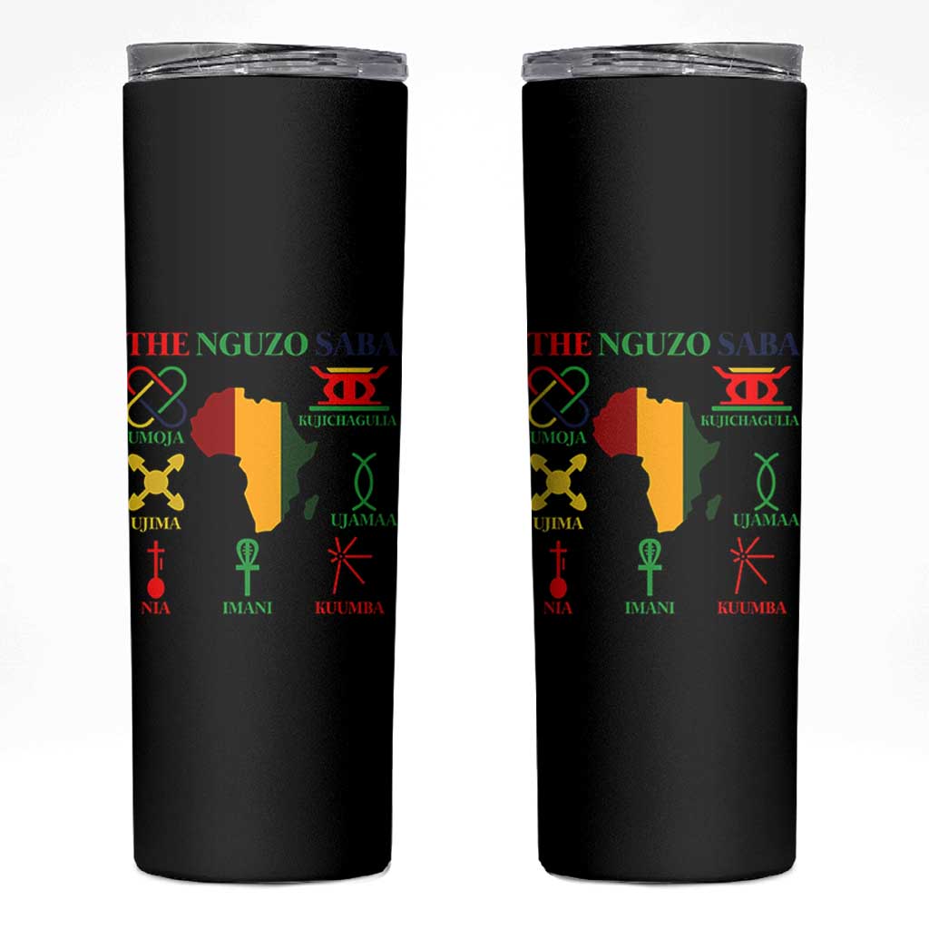 Nguzo Saba Seven Principles Skinny Tumbler Festival Of Lights African Heritage Gift - Wonder Print Shop
