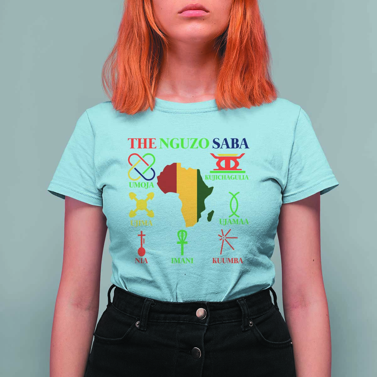 Nguzo Saba Seven Principles T Shirt For Women Festival Of Lights African Heritage Gift - Wonder Print Shop