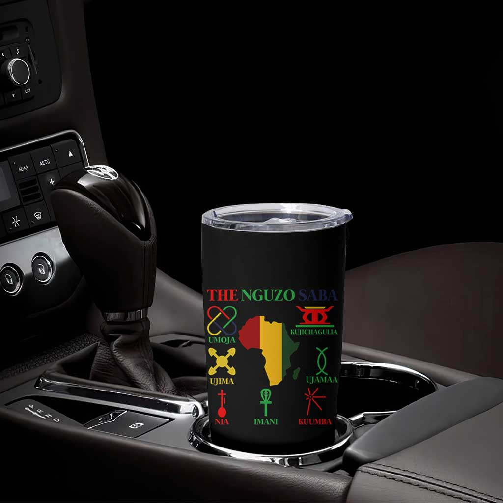 Nguzo Saba Seven Principles Tumbler Cup Festival Of Lights African Heritage Gift - Wonder Print Shop