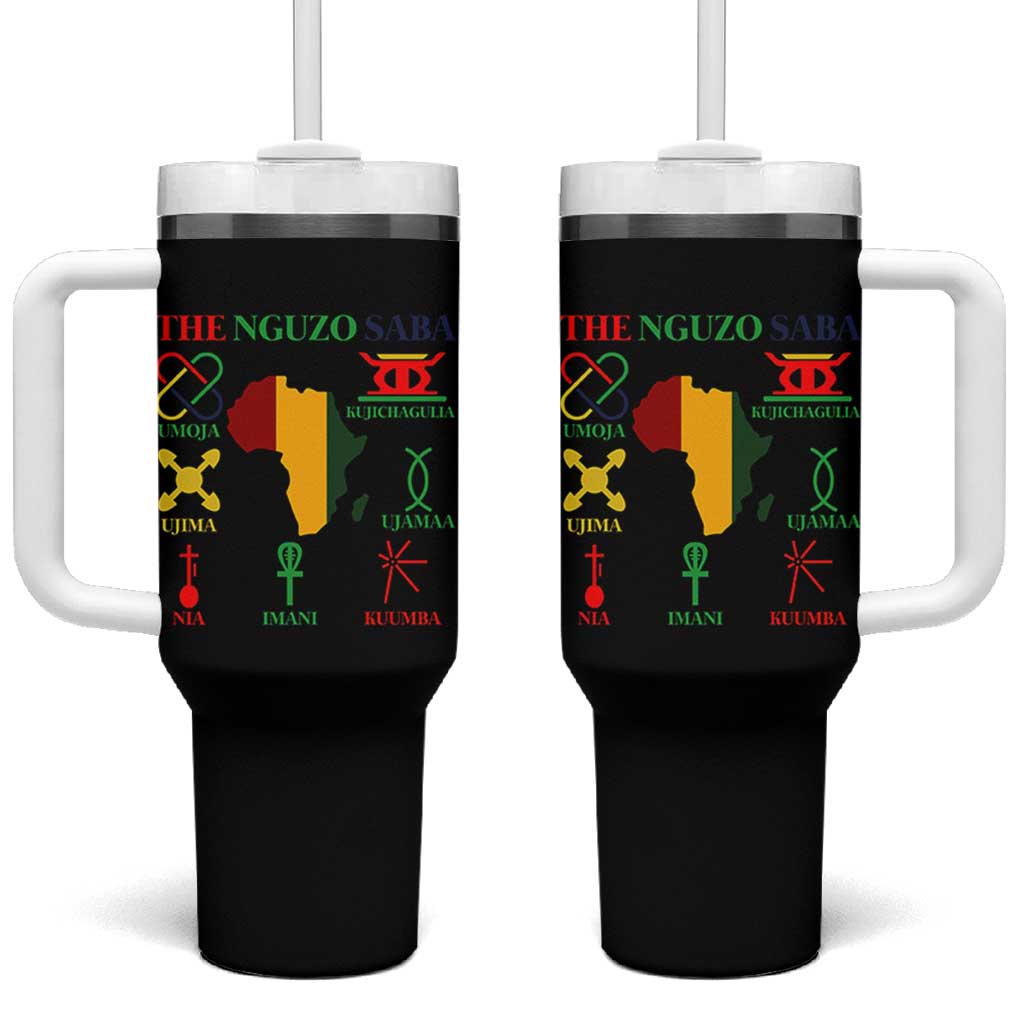Nguzo Saba Seven Principles Tumbler With Handle Festival Of Lights African Heritage Gift - Wonder Print Shop