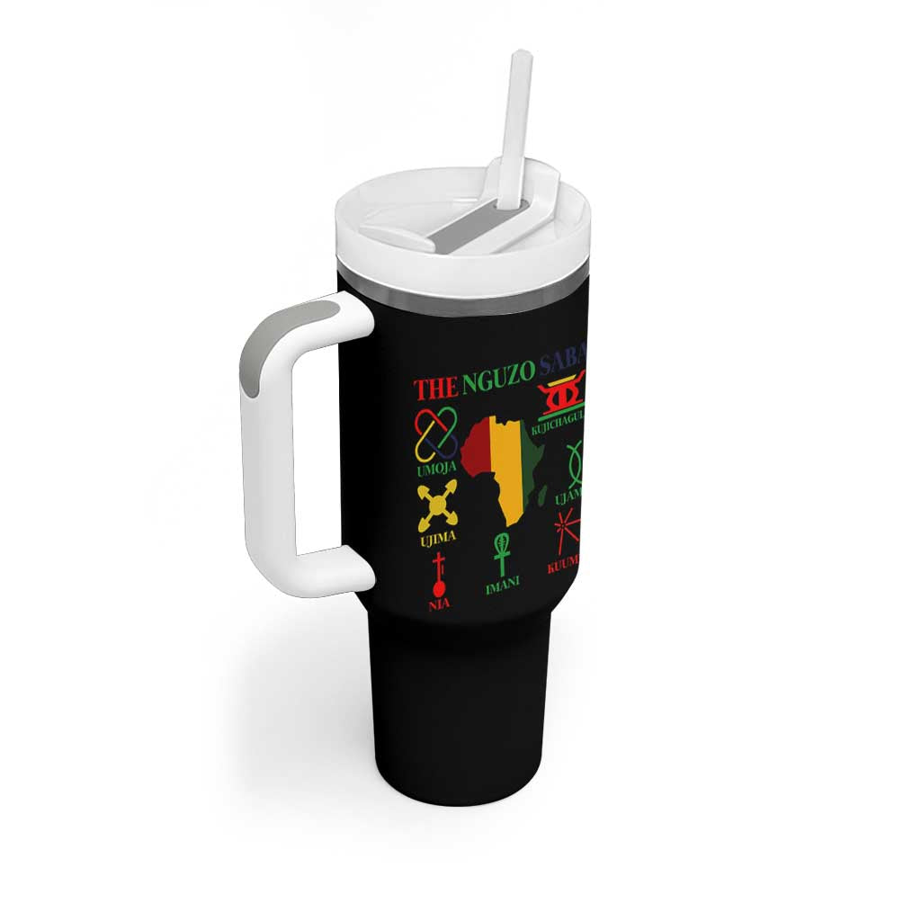 Nguzo Saba Seven Principles Tumbler With Handle Festival Of Lights African Heritage Gift - Wonder Print Shop