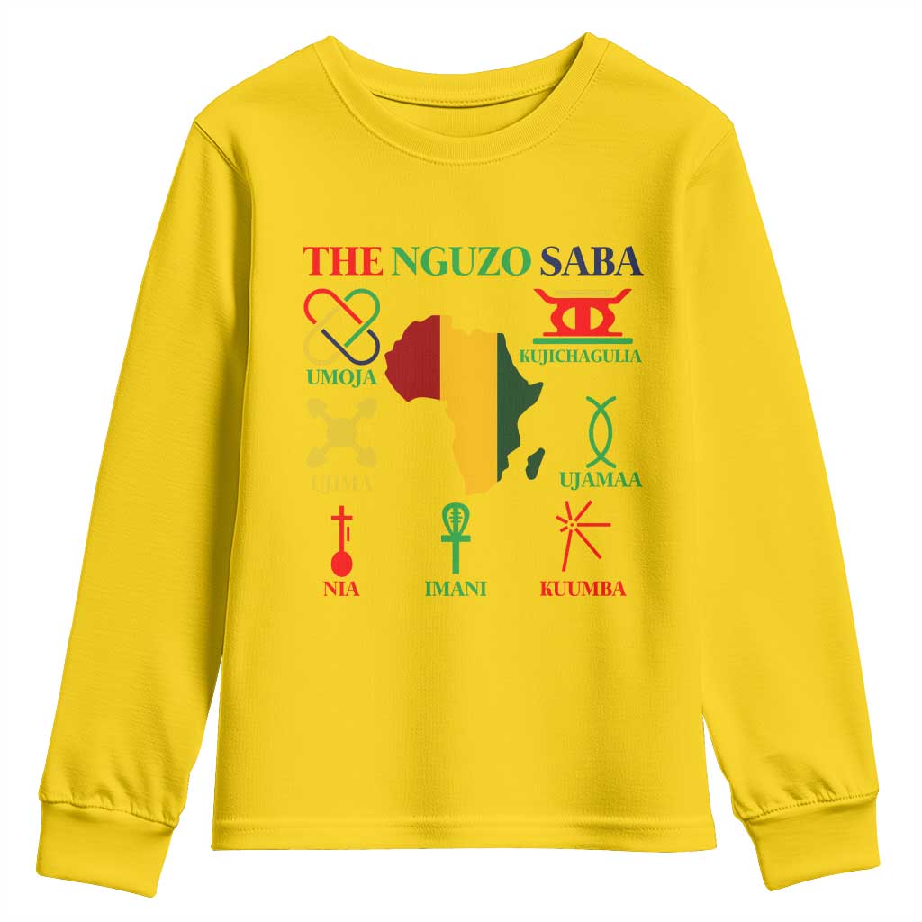 Nguzo Saba Seven Principles Youth Sweatshirt Festival Of Lights African Heritage Gift - Wonder Print Shop