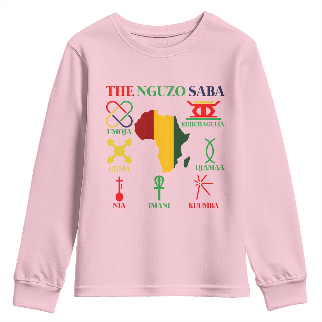 Nguzo Saba Seven Principles Youth Sweatshirt Festival Of Lights African Heritage Gift - Wonder Print Shop