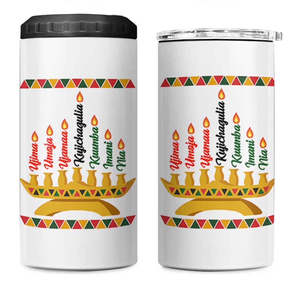 7 Principles Of Kwanzaa 4 in 1 Can Cooler Tumbler Festival Of Lights African Heritage Gift - Wonder Print Shop