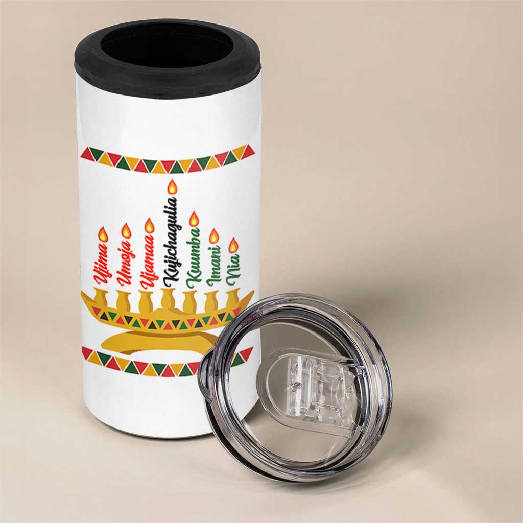 7 Principles Of Kwanzaa 4 in 1 Can Cooler Tumbler Festival Of Lights African Heritage Gift - Wonder Print Shop