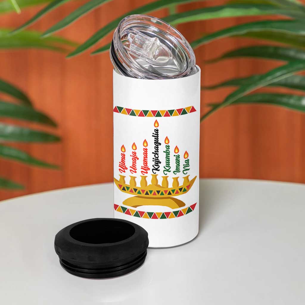 7 Principles Of Kwanzaa 4 in 1 Can Cooler Tumbler Festival Of Lights African Heritage Gift - Wonder Print Shop