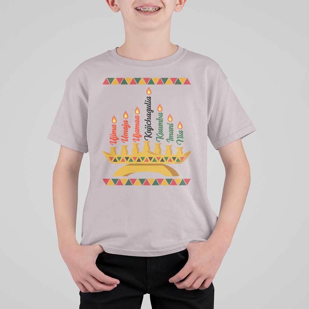 7 Principles Of Kwanzaa T Shirt For Kid Festival Of Lights African Heritage Gift - Wonder Print Shop