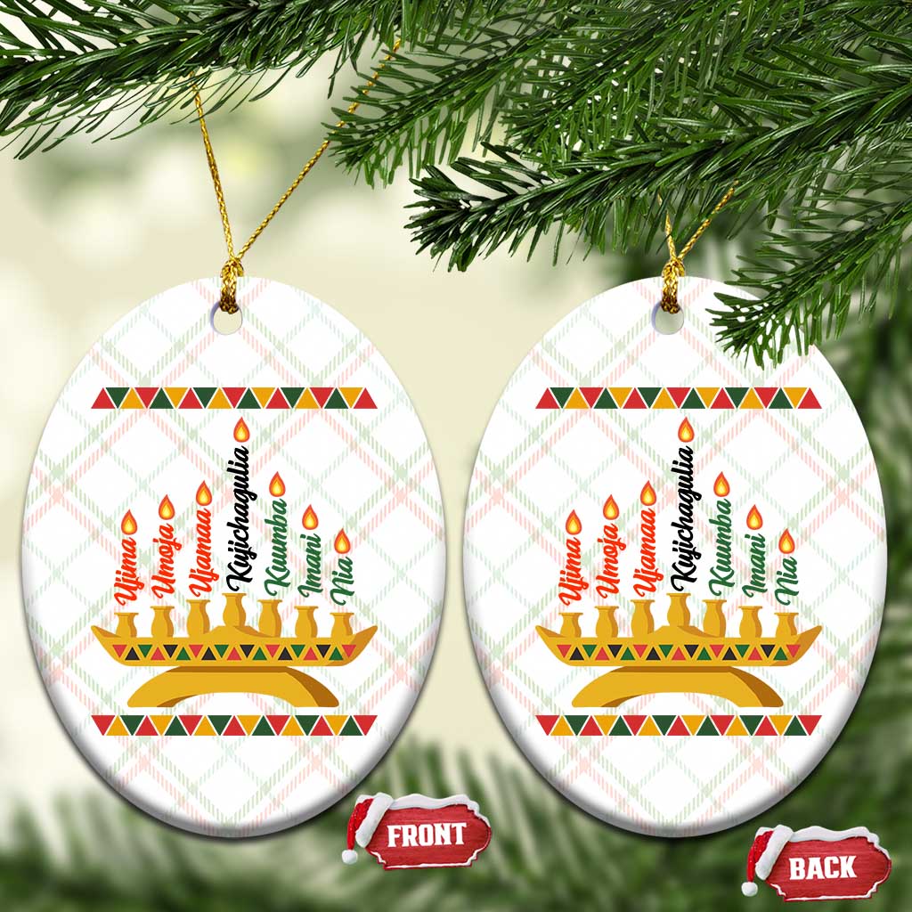 7 Principles Of Kwanzaa Ceramic Ornament Festival Of Lights African Heritage Gift - Wonder Print Shop