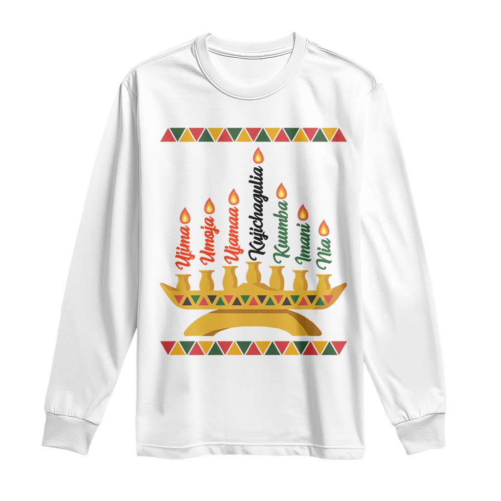 7 Principles Of Kwanzaa Long Sleeve Shirt Festival Of Lights African Heritage Gift - Wonder Print Shop