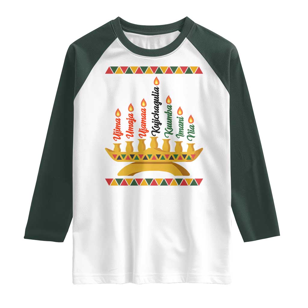 7 Principles Of Kwanzaa Raglan Shirt Festival Of Lights African Heritage Gift - Wonder Print Shop